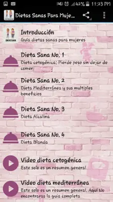 Dietas sanas para mujeres android App screenshot 2